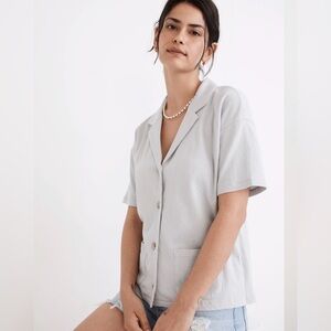 Madewell Knit Lightspun Camp Shirt Button Down Shirt